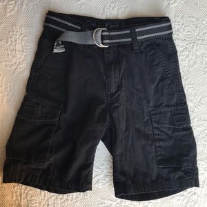 Boys black shorts and belt